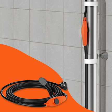 Pipe Heating Cable, 2 m, 23 W/m, Built-In Thermostat, IP68