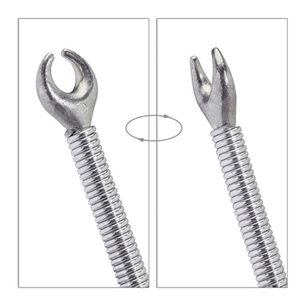 Pipe cleaning spiral with claw