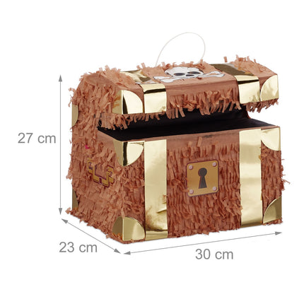 Pirate Treasure Chest Piñata Set with Bat & Mask