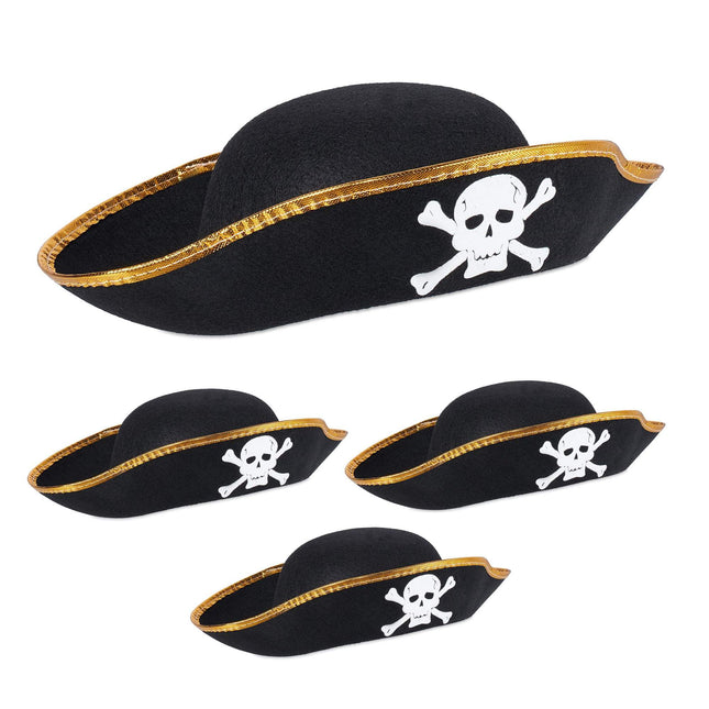 Pirátský klobouk, sada 4 ks