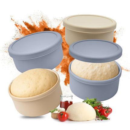Sada boxů na kynutí těsta na pizzu s víky – 4 ks