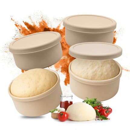 Pizza Dough Proofing Boxes with Lids, 4 Pack