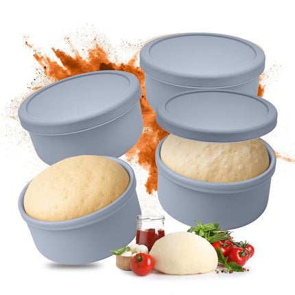 Pizza Dough Proofing Boxes with Lids, 4 Pack