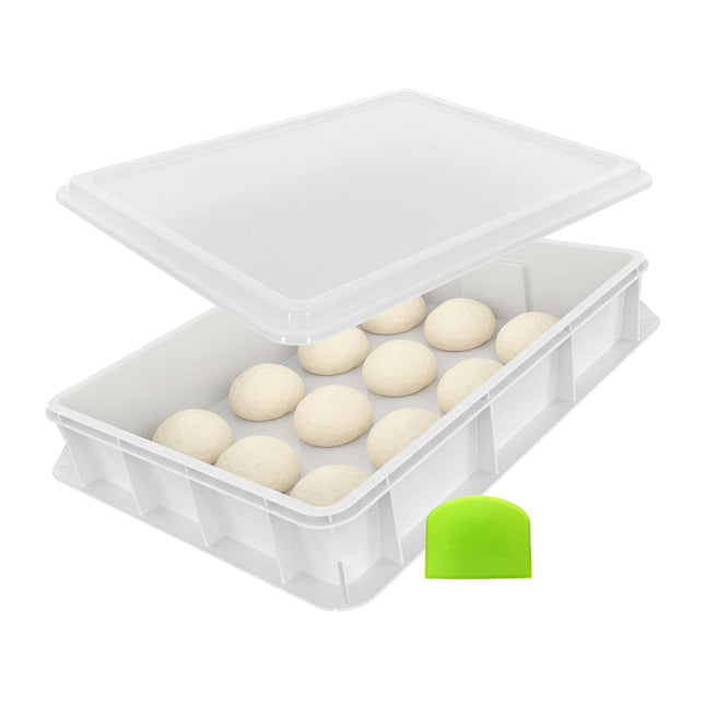 Pizza Dough Proofing Box with Lid, Holds 12–16 Balls