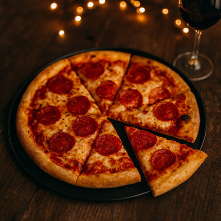 Pizzablech-Set mit Ständer – 4 antihaftbeschichtete Bleche