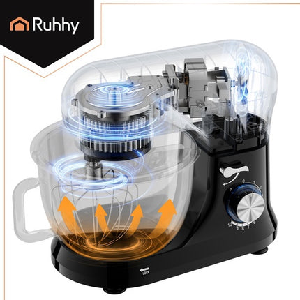 Planeten-Küchenmaschine, 1000W, 4.5L Schüssel, Schwarz