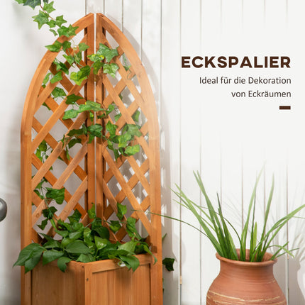 Gartenpflanzkasten mit Spalier, Naturholz, 32x32x108 cm