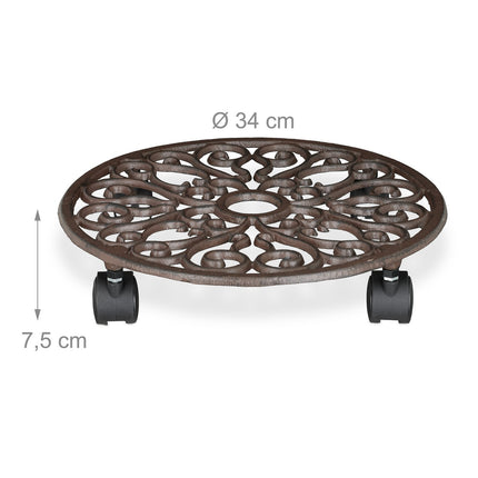 Pflanzenroller-Set mit Rollen – Gusseisen, 2er-Pack