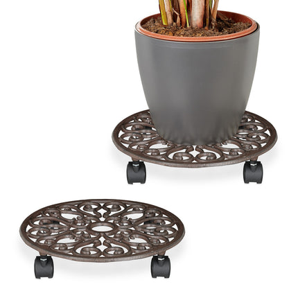 Pflanzenroller-Set mit Rollen – Gusseisen, 2er-Pack
