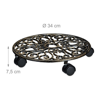 Plant Caddy with Wheels, Set of 2 – Cast Iron