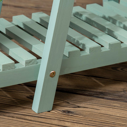 Plant shelf with 3 levels, wood, light green, 76x26x76 Cm
