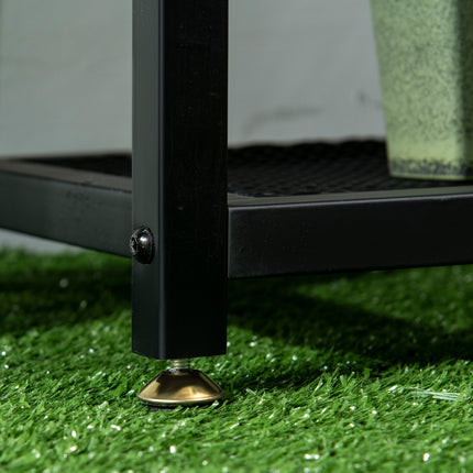 Black Metal Plant Shelf - 4 tiers, 91x25x83 cm