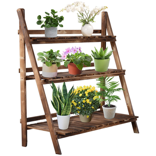 Blumenbank aus Fichtenholz, 3-stufig, für Garten und Balkon