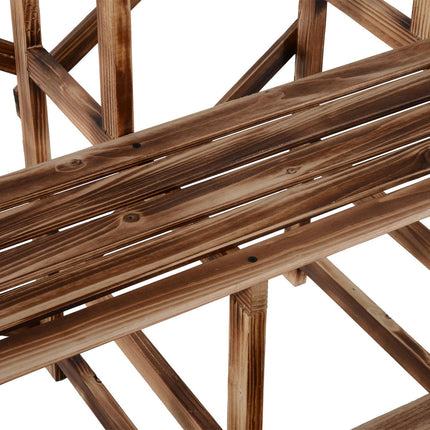 Plantentrap Bloementrap Bloemenplank 3 treden van dennenhout 100 x 80 x 78 cm voor tuin, balkon en terras