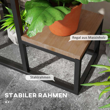 Pflanzenständer 4-stufig, hellbraun – Balkon- und Gartennutzung