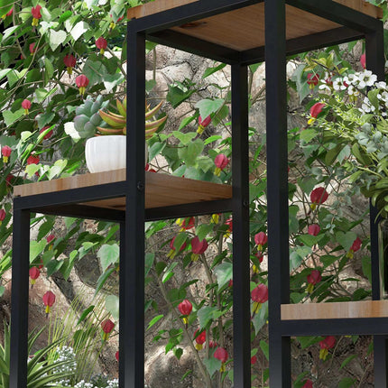 Pflanzenständer 4-stufig, hellbraun – Balkon- und Gartennutzung