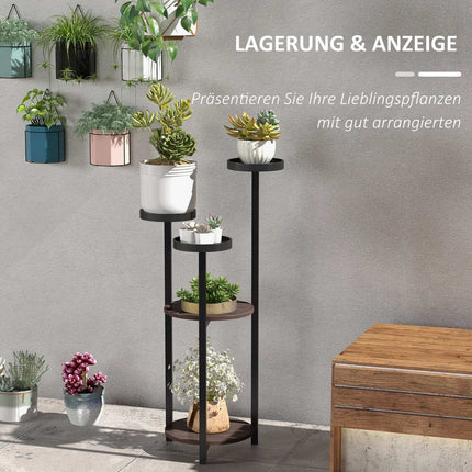 Pflanzenständer aus Holz, 5-stöckiges Blumenregal für den Balkon