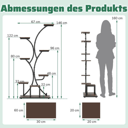 Pflanzenständer mit Wachstumslampen – 8-stufiges Indoor-Regal