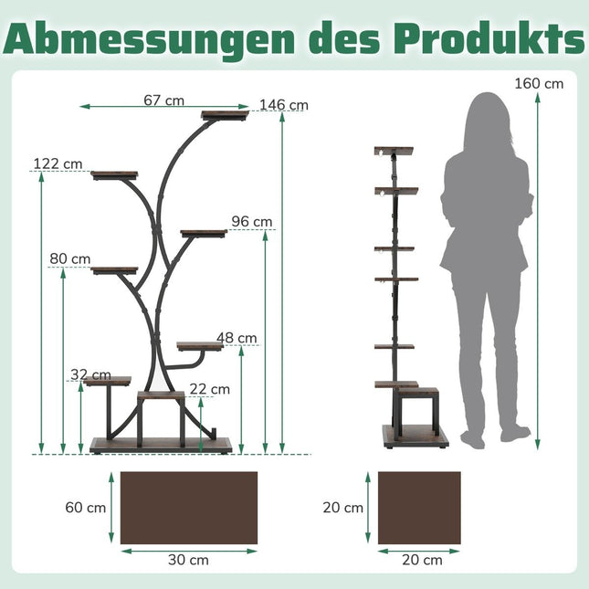 Pflanzenständer mit Wachstumslampen – 8-stufiges Indoor-Regal