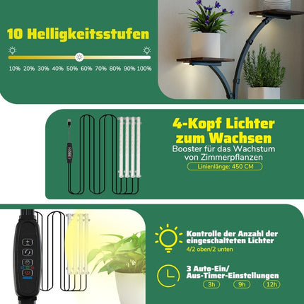 Pflanzenständer mit Wachstumslampen – 8-stufiges Indoor-Regal