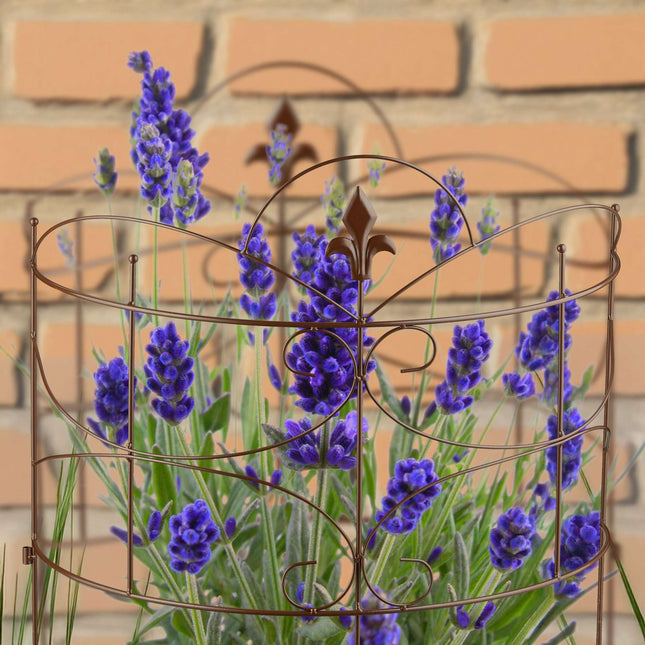 Plant Support Stakes, 2-Piece Iron Fleur-de-Lis Design