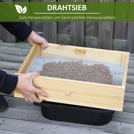 Gartentisch mit Spülbecken, Schublade und Ablage, 107,5 cm