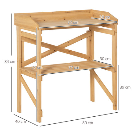 Pflanztisch aus Holz mit Stauraum, Hellbraun, 80x40x84 cm