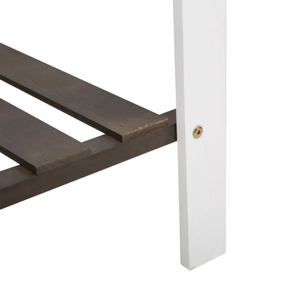 Wooden garden plant table with shelf - spruce wood, 119x57x89cm