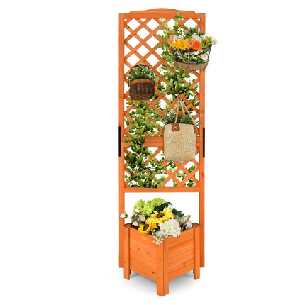 Pflanzkasten 180 cm hoch Gartenbeet mit Spalier orange