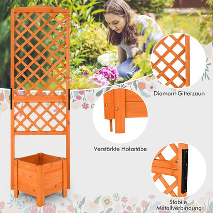 Pflanzkasten 180 cm hoch Gartenbeet mit Spalier orange