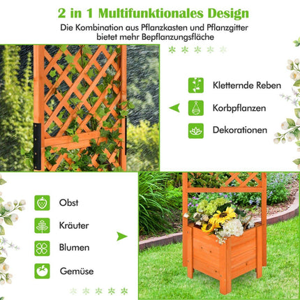 Pflanzkasten 180 cm hoch Gartenbeet mit Spalier orange