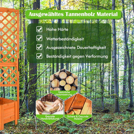 Pflanzkasten 180 cm hoch Gartenbeet mit Spalier orange