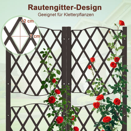 Planter Box with Trellis, Self-Watering, 80x40x122 cm, Brown