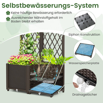 Pflanzkasten mit Spalier für Kletterpflanzen, 80x40x140 cm