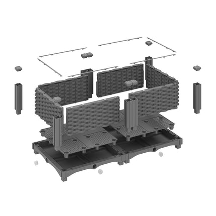 Planter box in rattan look