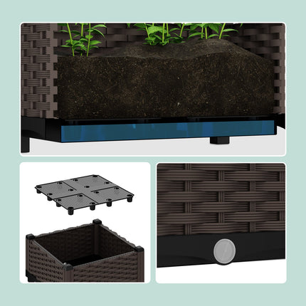 Planter box in rattan look