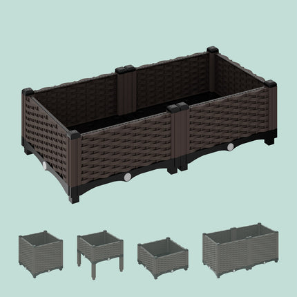 Planter box in rattan look