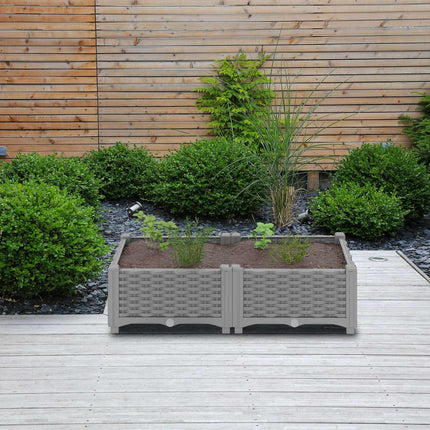 Planter box in rattan look