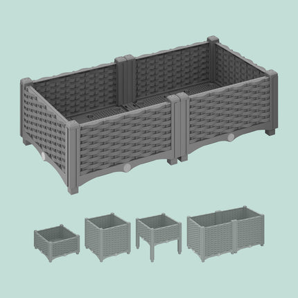 Planter box in rattan look