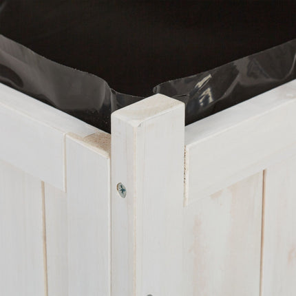 Pflanzkasten mit Spalierwand in Weiß