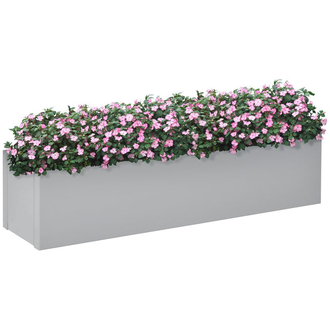 Kräutertopf aus Stahl – Grau 91x22x22 cm für Balkon
