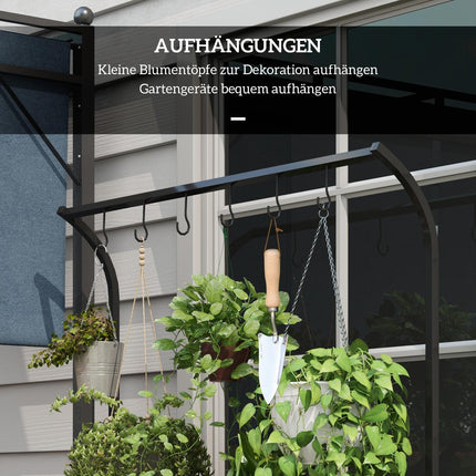 Schwarzer Blumenständer aus Stahl – 3 Etagen, 6 Haken, 110x50x170cm