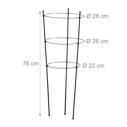 Plant support 76 cm black, set of 2