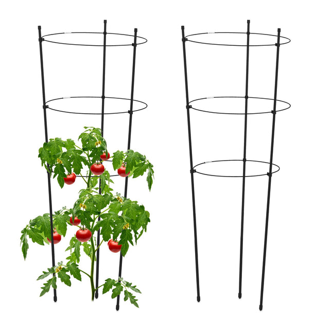 Pflanzenstütze 76 cm schwarz, 2er Set