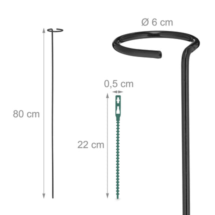Pflanzenstützen aus Metall, 6er-Pack