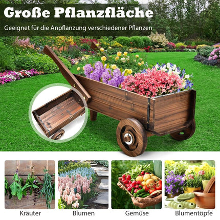 Plant trolley Decorative flower trolley with wheels 81 x 40 x 38.5 cm Brown