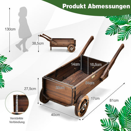 Plant trolley Decorative flower trolley with wheels 81 x 40 x 38.5 cm Brown