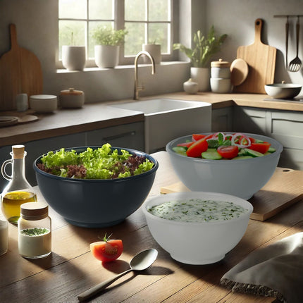 Kunststoff-Rührschüssel-Set, 6-teilig, ineinander nestbares Design