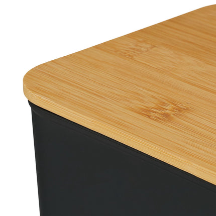 Plastic Storage Box Set with Bamboo Lid, Stackable