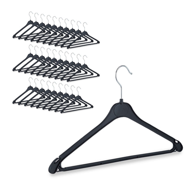 Plastic coat hangers in a set